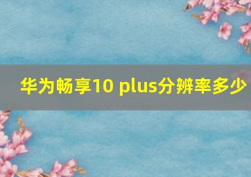 华为畅享10 plus分辨率多少